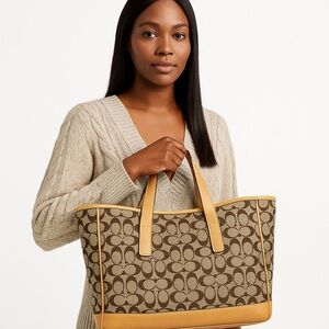 🌸Coach Signature Brown and Tan Tote - Good Condition🌸